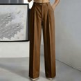 thumbnail image 6 of Bxsruta Women's High Waisted Wide Leg Pants Pleated Front Work Trousers Business Casual Office Bottoms, 6 of 8