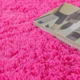 thumbnail image 7 of DweIke Round Rug for Bedroom,Soft Shaggy Area Rugs for Living Room Decor,Fluffy Circle Carpets for Nursery,4'x4',Hot Pink, 7 of 7