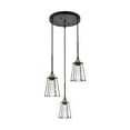 thumbnail image 3 of Modern Home Decorative Bright Ceiling Auspice 3 Light Brass and Black Pendant, 3 of 7
