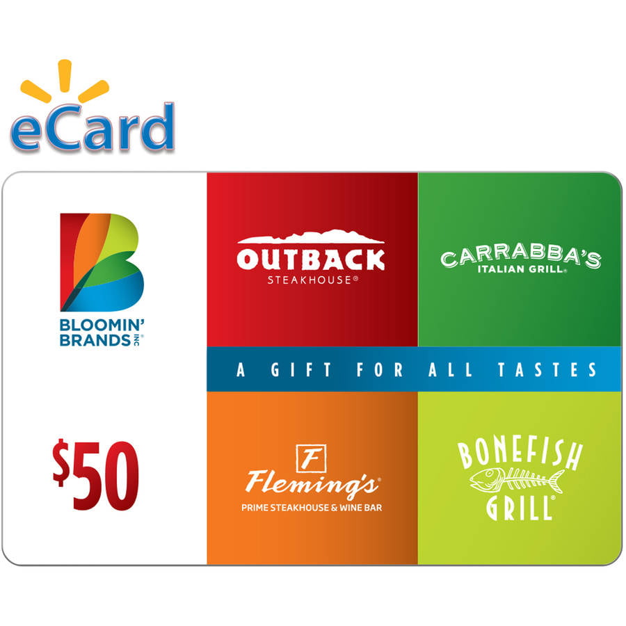 Bloomin Brands 50 Gift Card (Email Delivery) Walmart