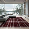 thumbnail image 2 of ODIKA 8'x10' Washable Area Rug Gingham Crossbar Grid Christmas Festive Holiday Rectangular Design for Living Room, Under Sectional, Family , Durable, Non-Slip, 2 of 7