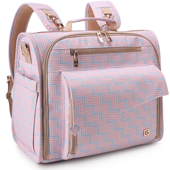 BRONZY Diaper Bag Large - Convertible Design Converts to Tote Bag, Stroller-Friendly & Waterproof Fabric, Spacious Storage for Baby Essentials