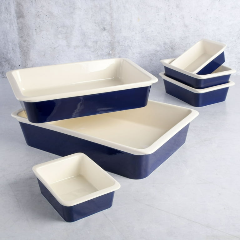 Gap Home Dark Blue 6-Piece Nesting Stoneware Baker Set, Set of 6