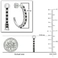 thumbnail image 3 of Dazzlingrock Collection Round Black Diamond Fancy J Shaped Classic Pushback Hoop Earrings for Women (0.15 ctw, Color Black, Clarity Opaque) in 925 Sterling Silver, 3 of 4