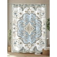 thumbnail image 4 of Fsddascl Blue Boho Shower Curtain Set - 66" x 72" Washable Bathtub Curtain with 12 Hooks, Luxury Ethnic Traditional Floral Pattern Waterproof Fabric Stall Shower Curtains for Bathroom/Bathtub Décor, 4 of 6