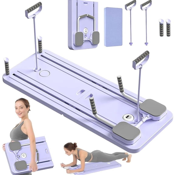 Foldable Pilates Board, Pilates Reformer 1 Set, 41.3in Multi-Purpose Pilates Board for Home, Abdominal Board, Ab Core Trainer, 5 in 1 Pilates Board
