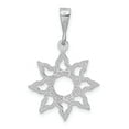 thumbnail image 3 of 14k White Gold Textured Polished Finish Sun Design Charm Pendant, 3 of 4
