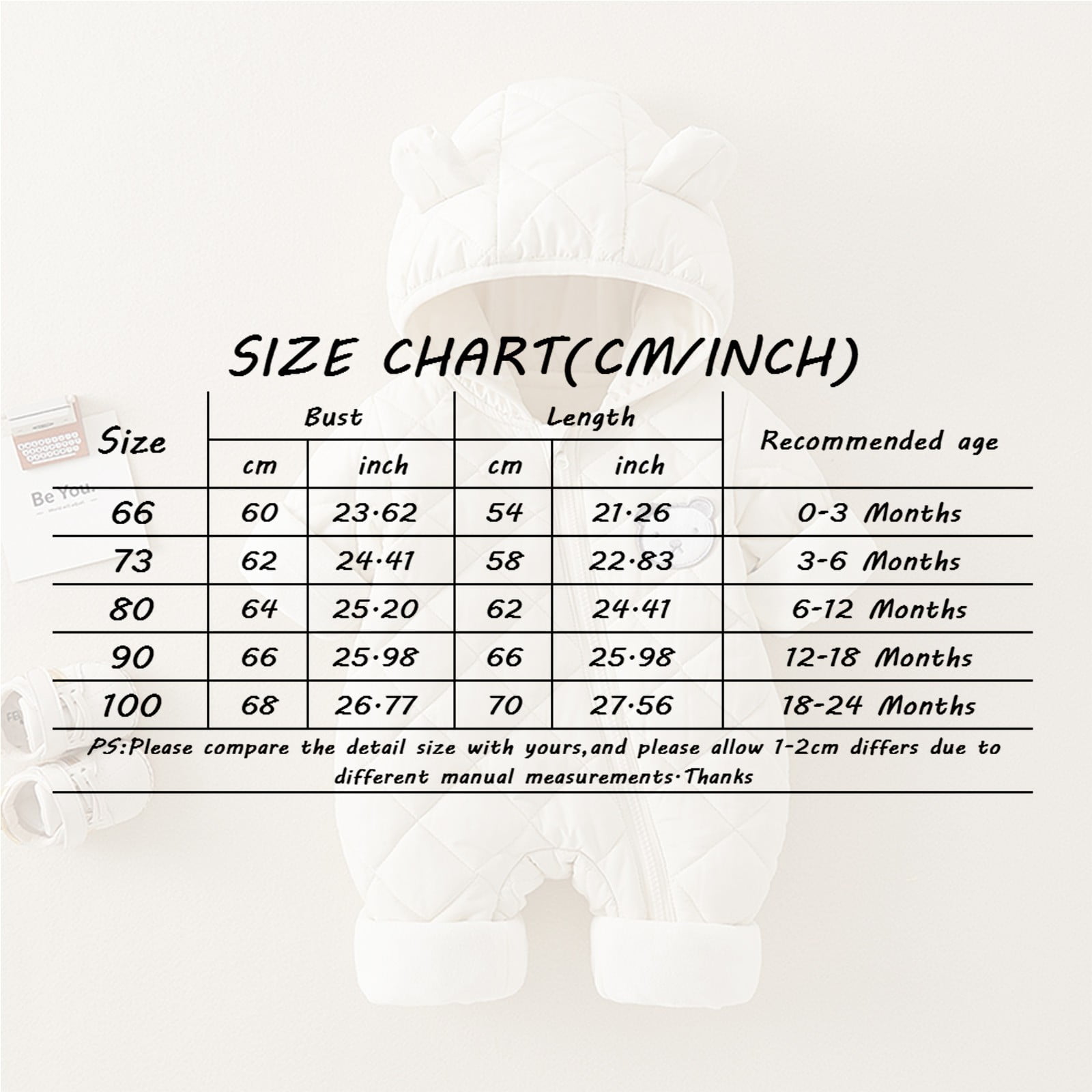 Kogui Snow Suit Baby Boy Winter Snowsuit Clothes Girl Coat Jumpsuit Snow Suit for Toddler Size 6 12 Months (Red,6-12 Months)