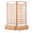 thumbnail image 1 of 32w x 11d x 12h Twin Planter Boxes and Trellis Privacy Screen Set, 1 of 2