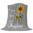 thumbnail image 6 of Sunflowers Blanket Soft Cozy Warm Throw Blanket for Couch, Plush Fuzzy Flannel Fleece Blankets for Sofa, Spring Summer Bees Yellow Floral Grey Bed Blankets Lightweight Gifts for Women, 32"x48", 6 of 9