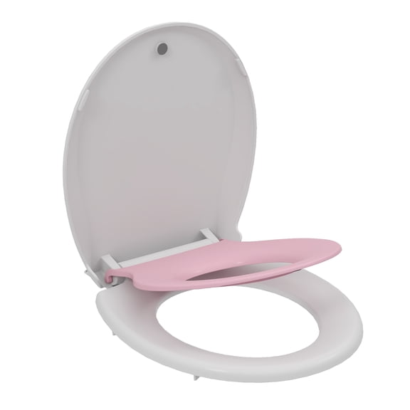 Gaderth 17" Round Toilet Seat Replacement, Toilet Seat Slow Close With Kids Seat And Non-Slip Design,Easy To Install And Clean,Round Fits Both Adult And Child