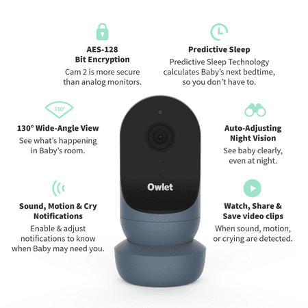 Owlet - Cam 2, HD Video Baby Monitor - Bedtime Blue