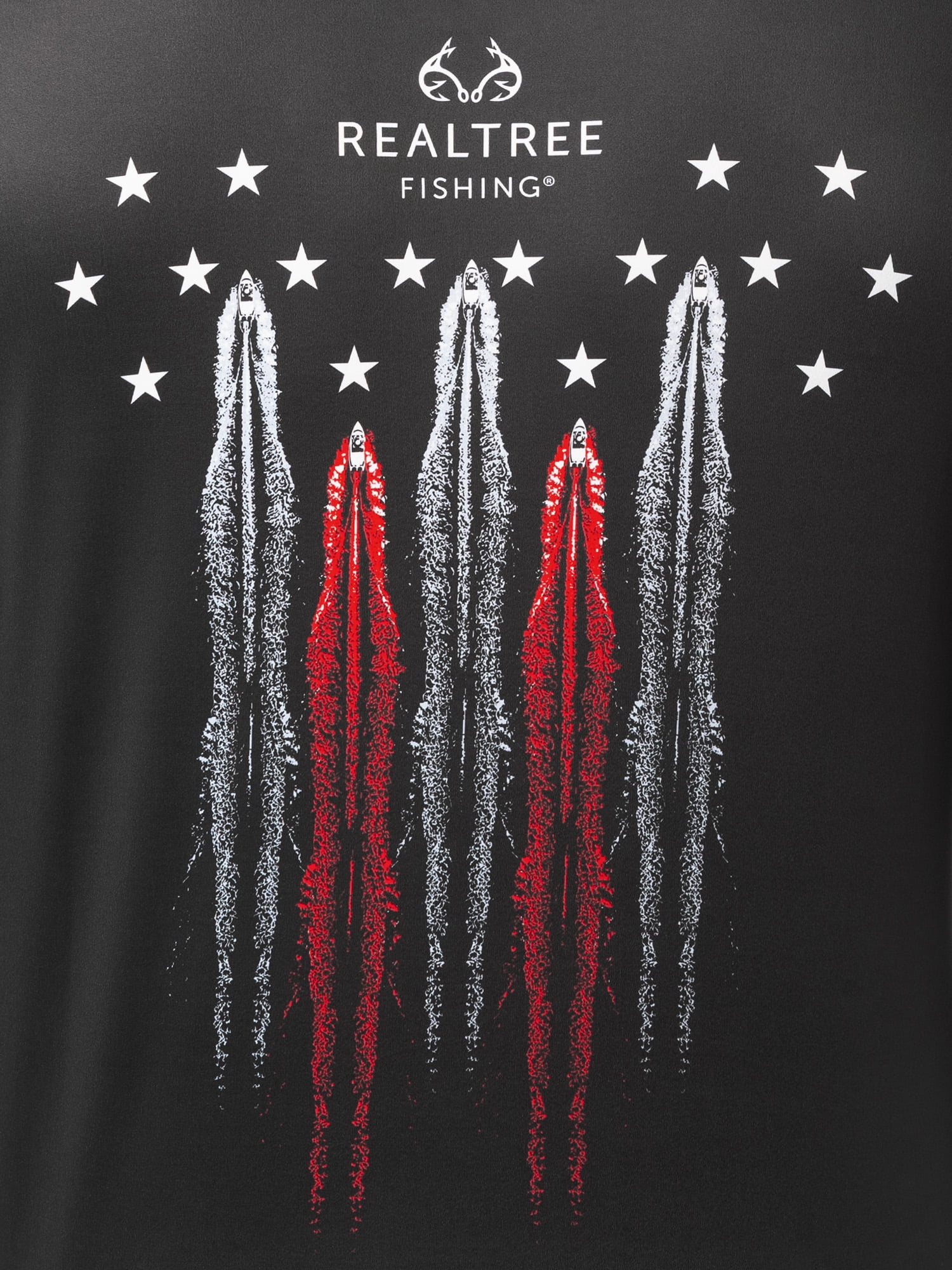 Realtree Men's Fishing Sport Americana UPF30 Long Sleeve Performance Crew Top, Size S-3XL