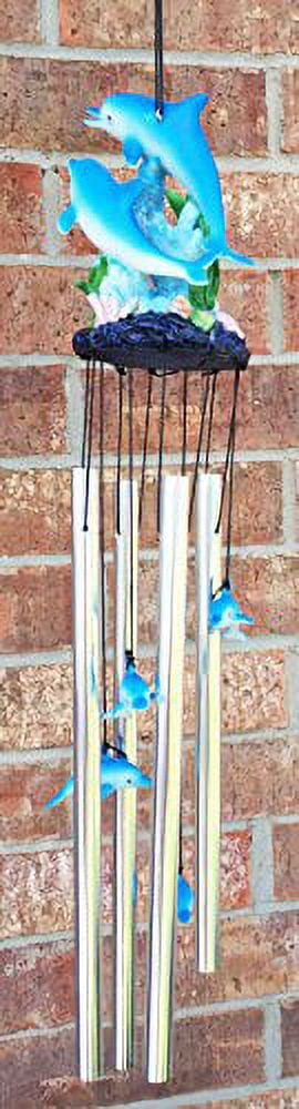 Ocean Aqua Marine Dolphin Family Swimming Resonant Relaxing Wind Chime Patio