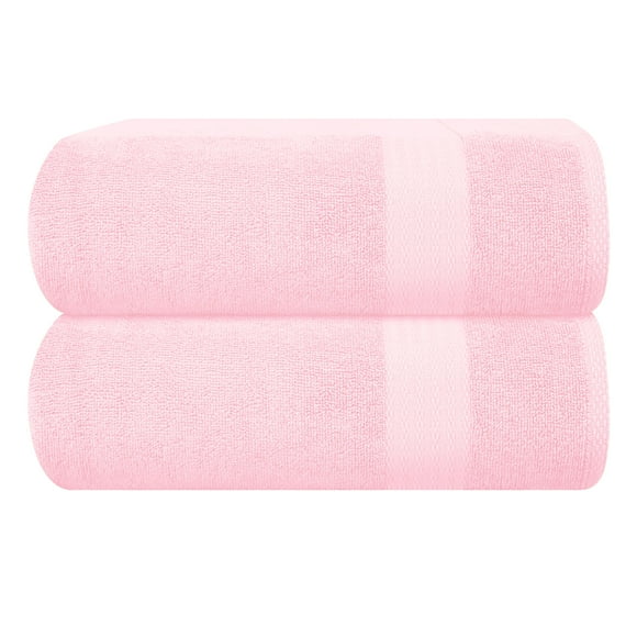 GLAMBURG Drap de Bain en Coton Premium Surdimensionné 2 Pack 35x70-100 % Coton Pur - Idéal pour un Usage Quotidien - Ultra Doux et Très Absorbant - Lavable en Machine - Rose