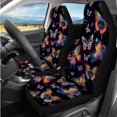 thumbnail image 2 of Pzuqiu Fashion Butterfly Automobile Interior Sets Car Front Rear Seat Cover Steering Wheel Seat Belt Headrest Center Console Cushion Pad Keychain Coaster 14 Pcs Full Set Covers Fit Most Vehicles, 2 of 7