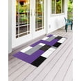 thumbnail image 2 of Purple Gray Front Door Mat Abstract Color Block Geometric Modern Welcome Doormat Indoor Outdoor Entrance Floor Mat Non-Slip Washable Runner Rug for Front Porch Decor 20x63 Inch, 2 of 6