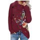 thumbnail image 1 of Blusa de manga larga con cuello alto y botones con estampado navideño para mujer Fridja  FKASFK252, 1 of 4