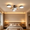 thumbnail image 4 of Ceiling Light Modern Semi Flushs Mount Ceiling Light Nordics Wood Chandelier With Circular Acrylic LED Shade For Living Room Bedroom Dining Room Requires Assemb, 4 of 8