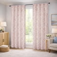 thumbnail image 6 of OVZME Blush Floral Curtains 63 Inches Long 2 Panels, Light Filtering Faux Linen Textured Window Curtains for Living Room, Soft Airy Farmhouse Bedroom Curtain, Each 40Wx63L, 6 of 9
