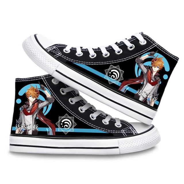 Zapatos de lona Genshin Impact, zapatillas altas, disfraz de Cosplay con estampado 3D para niños y niñas, zapatos Kawaii, regalos de Anime para niñosj37 Deng Xun unisex