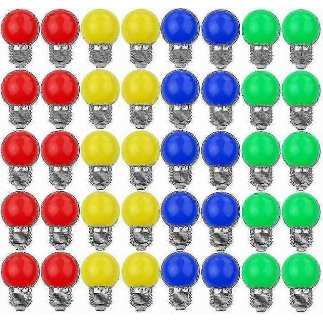 40X Colored LED Bulbs E27 Decorative Light 240 Lumens AC220V-240V Mixed Colors Red Yellow Blue Green Design Lamp