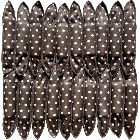 LQQBOX Soft Satin Sponge Rollers for Heatless Overnight Curls - No Heat Foam Curlers for Long Hair (24 Pcs, black)