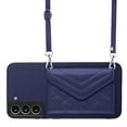 thumbnail image 2 of Envelope Design for Samsung S22 Case RFID Blocking Wallet Card Holder Leather PU Flip Cover Folio Lanyard Crossbody Strap Women Girl Magnetic Clasp Kickstand for Samsung Galaxy S22, Blue, 2 of 10