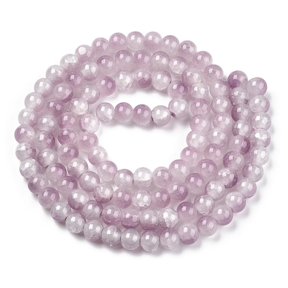 Crackle Baking Painted Imitation Jade Glass Beads Strands Two Tone Round Plum 6mm Hole: 1.2mm about 147pcs/strand 31.10''(79cm)