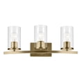 thumbnail image 4 of 45497NBRCLR Kichler Lighting Crosby - 3 Light Bath Vanity-8.75 Inches Tall and 23 Inches Wide-Natural Brass Finish-Clear Glass Color, 4 of 9