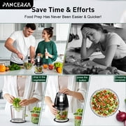 PANCERKA One-Touch Electric Mixer, Food Processors, Meat Grinder, Electric Vegetable Chopper, With 4 Stainless steel Blades, 600ml Capacity, Easy to store, for Meat/Smoothie/Vegetable/Puree/Fruits/Ga