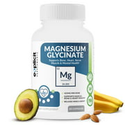 Pure Magnesium Glycinate 425mg - 100% Chelated, 60 Capsules