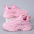thumbnail image 2 of Mujeres Zapatillas De Plataforma De Malla Transpirable, Zapatos Casuales De Color Sólido Con Cordones Para Exteriores, Zapatos Cómodos Para Caminar, 2 of 4