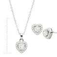 thumbnail image 4 of Women's Finecraft Heart Stud Earrings & Pendant Set with Cubic Zirconia in Rhodium-Plated Sterling Silver, 4 of 4