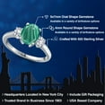 thumbnail image 2 of Gem Stone King 925 Sterling Silver Green Malachite and White Created Sapphire Engagement Ring for Women | 3.00 Cttw | Oval 9X7MM | Gemstone Birthstone | Size 6, 2 of 6