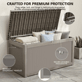 thumbnail image 6 of Decksplore 320 Gallon Extra Large Resin Deck Box, Soft Close Lockable Outdoor Storage, Tan, 6 of 10