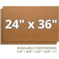 thumbnail image 3 of Manton Industrial Cork Sheet - 24" x 36" x 1/4" Thick Manton Cork Bulletin Board (2PK), Decorative Pinboard Display Panel, 3 of 4