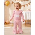 thumbnail image 3 of Cjfdfy Newborn Baby Girls Half First Birthday Outfit 1 / 2 Cake Embroidery Long Sleeve Striped Romper With Bell Bottom 1/2 Birthday Girl Clothes 1St Birthday Girl Outfit, 3 of 9