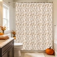 thumbnail image 3 of Orange Florals Shower Curtain Set - 48" x 72" Washable Bathtub Curtain with 12 Hooks, Cottagecore Vine Leaves Minimalist Waterproof Fabric Stall Shower Curtains for Bathroom/Bathtub Décor, 3 of 8