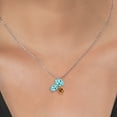 thumbnail image 3 of Gem Stone King 925 Silver and 10K Yellow Gold Blue Apatite and Ecstasy Mystic Topaz Pendant Necklace for Women (2.52 Cttw, Oval 8X6MM, 7X5MM and 6X4MM, Gemstone, with 18 inch Chain), 3 of 4