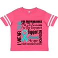 thumbnail image 3 of Inktastic Ovarian Cancer I Wear Teal Ribbon Tribute Boys or Girls Toddler T-Shirt, 3 of 5