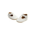 thumbnail image 4 of Baby Girl Leather Mary Jane Flats Soft Sole Bow Ribbon Princess Dress Shoes Infant Prewalkers, 4 of 5