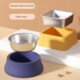 thumbnail image 4 of Cuenco de comida de acero inoxidable desmontable antivuelco para mascotas con columna romana, 4 of 5