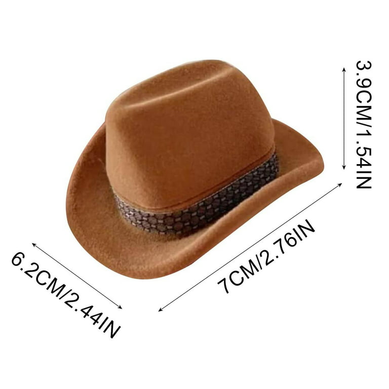  Creative Cowboy Hat Shape Rings Box Velvet Brown