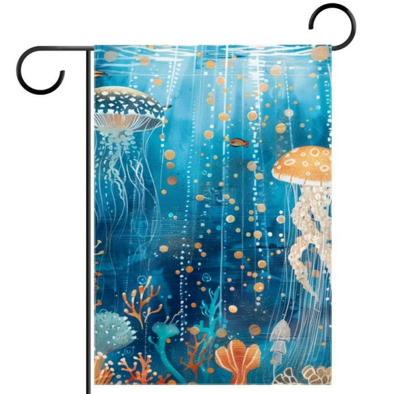 Coastal Beach Ocean Decorative Garden Flag for All Seasons, 12 x 18 Inch Small Vertical Double Sided Outside Decoration for Yard Farmhouse