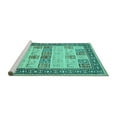 thumbnail image 2 of Ahgly Company Machine Washable Indoor Rectangle Persian Turquoise Blue Traditional Area Rugs, 7' x 9', 2 of 4