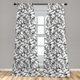 thumbnail image 5 of Ambesonne Floral Curtains, Baroque Blooms Vintage, Pair of 28"x84", Black and White, 5 of 5