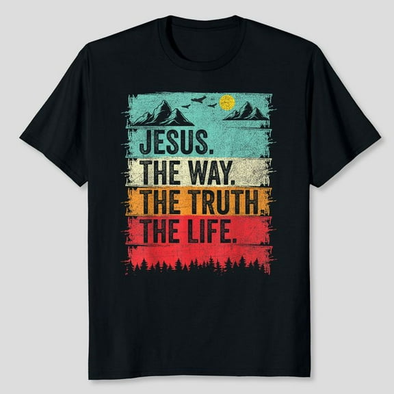 Je.sus The Way Truth Life Women Men Kids Christian Worship T-Shirt, Men's And Women's Graphic Tee 100% Cotton by TBun, Full Sizes S-5XL