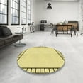 thumbnail image 4 of Ahgly Company Machine Washable Indoor Square Transitional Sun Yellow Area Rugs, 5' Square, 4 of 7