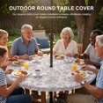 thumbnail image 3 of Round Outdoor Tablecloth with Umbrella Hole and Zipper, Farmhouse Flower Tablecloth with Elastic Waterproof, Botanical Vintage Purple Leaf Plant Patio Table Covers for 55" - 60" Picnic Pool Tables, 3 of 9
